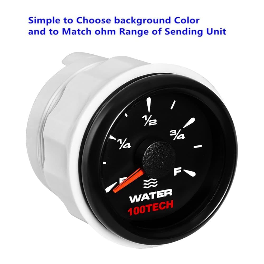 100TECH Water Level Gauge Multi Ohm Selectable Marine RV Tank Gauge Black thumbnail 2