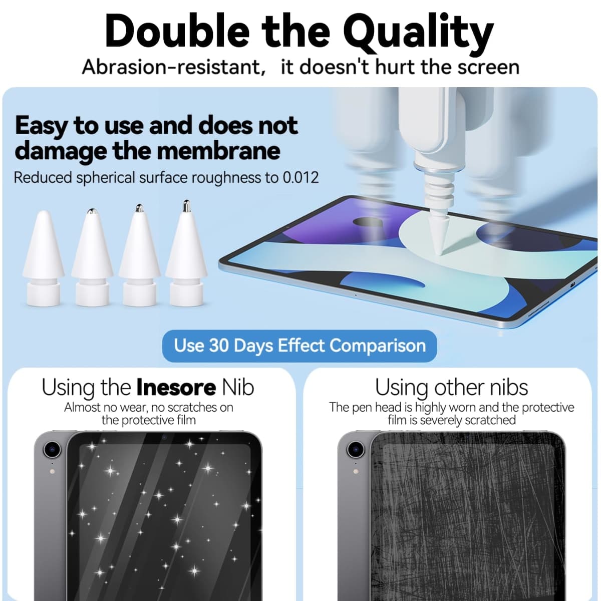 Inesore Replacement Tips for Apple Pencil Pro/1st/2nd/USB-C (4 Pack) thumbnail 4