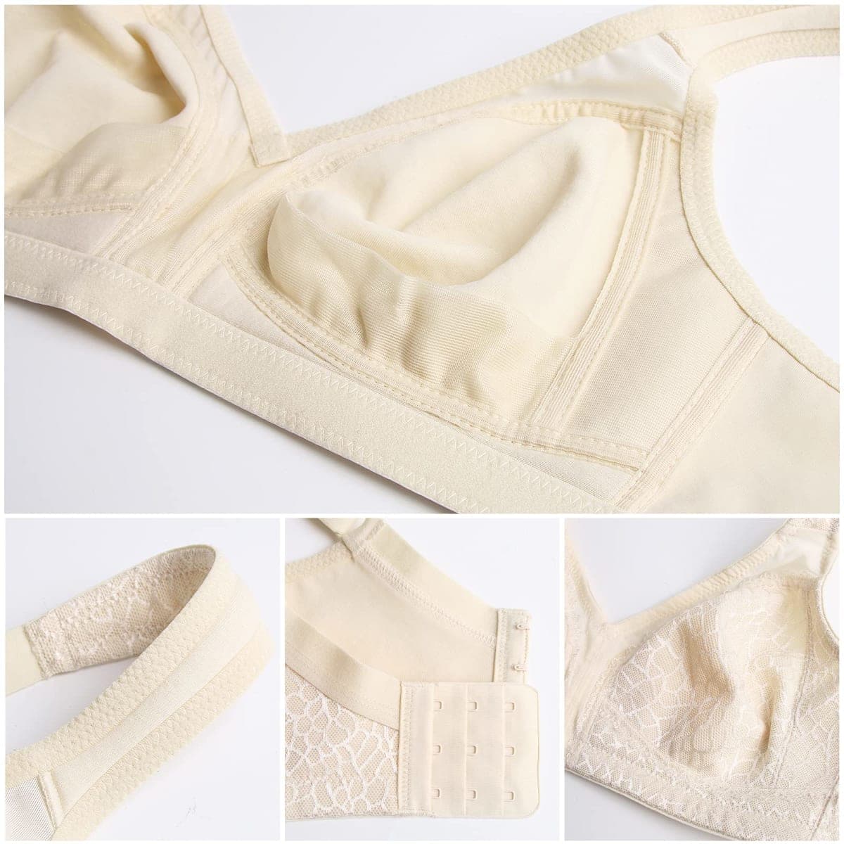 HACI Women Minimizer Bra Full Coverage Everyday Wirefree (40DDD, Nude) thumbnail 5