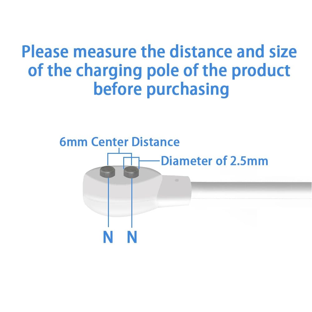 YiKaiEn - 6mm USB DC Magnetic Charger Cable, Replacement Oval Base Charging Cable for Rechargeable Toys, Massagers, Electric Toothbrushes, Kids Watches, Trainer thumbnail 2