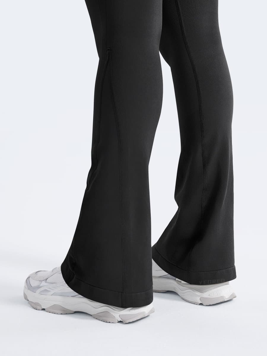 YEOREO Mini Flare Leggings Womens Workout Butt Lifting Legging Hidden Scrunch Seamless 28" / 30" Impact Lilliean Yoga Pants, Black, X-Small thumbnail 5
