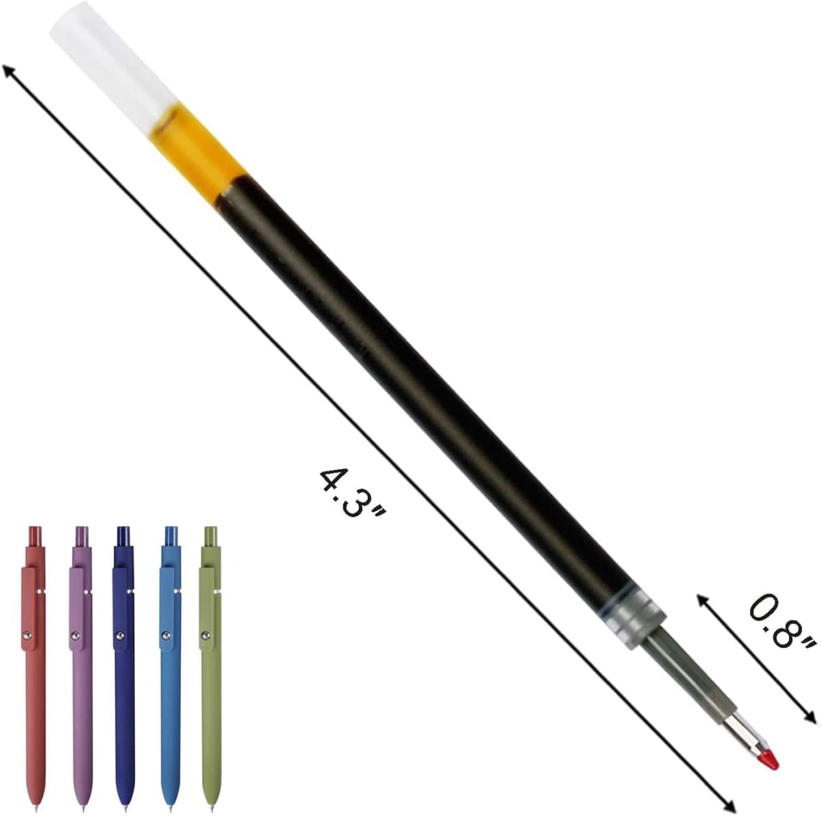 Jukjvtiy 20 Pcs Ink Pen Refills Compatible with Pilot G2, Sharpie Gel Pens 0.5 Refills Black, Fine Point Pen Refills for Click Pens thumbnail 2