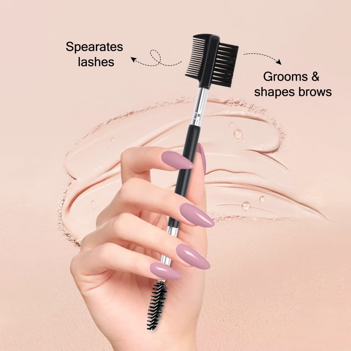 3 Head Eyebrow Eyelash Shaper Eyelash Comb Double Head Brush Makeup Grooming Tool cosmetic with 3 Different Spoolie Brushes for Separating Lashes, Eliminating Mascara Clumps, Grooming and Shaping Brow thumbnail 3