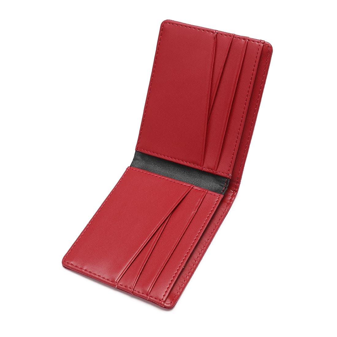 Lanyani Minimalist Fabric Wallet Bifold RFID Blocking, C-Red, Small, Minimalist thumbnail 2