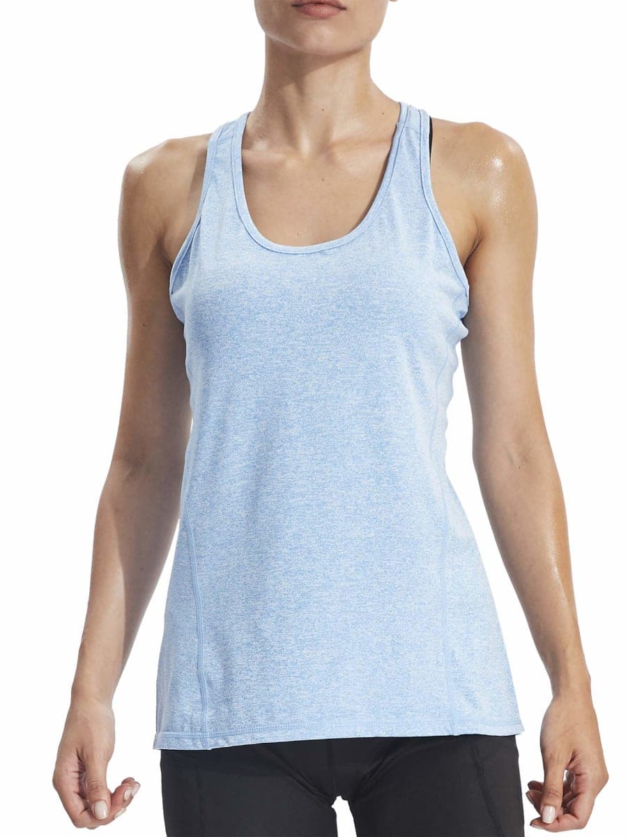 NELEUS Women's Workout Tank Top Racerback Yoga Tanks Athletic Gym Shirts, 06 Light Blue/Rose Red/Light Green, XX-Large thumbnail 2