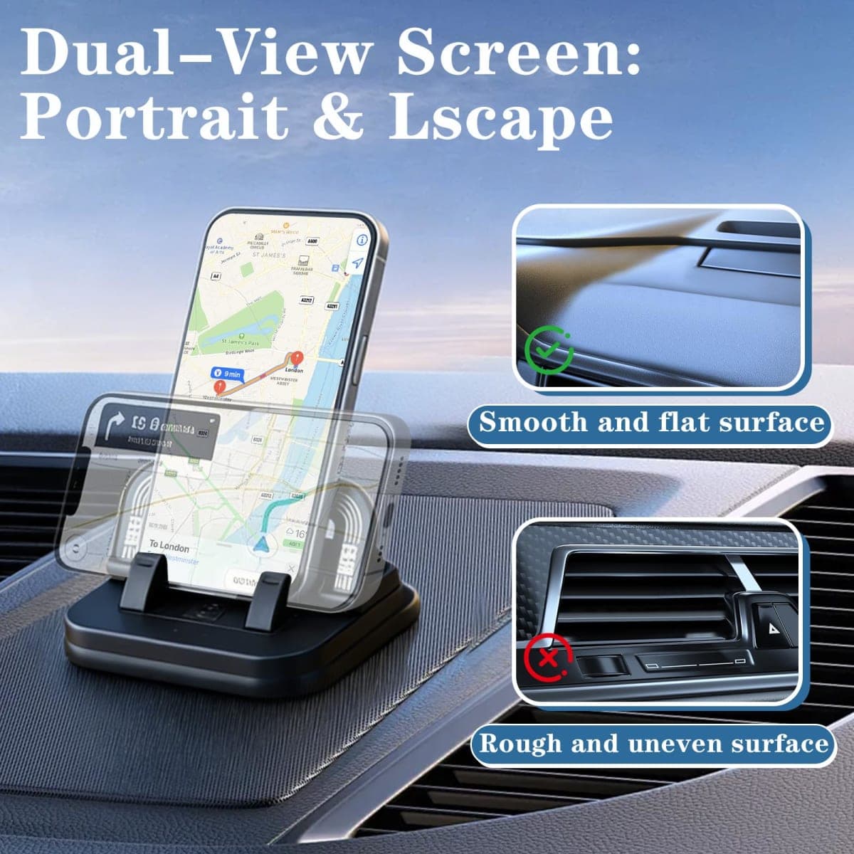 specheer Car Phone Holder 360 Degree Rotation, 2-in-1 Dashboard Phone Holder & Parking Number Plate, Suction Cup Phone Mount with Anti-Slip Silicone, Adjustable Horizontal Vertical for All Phone thumbnail 5