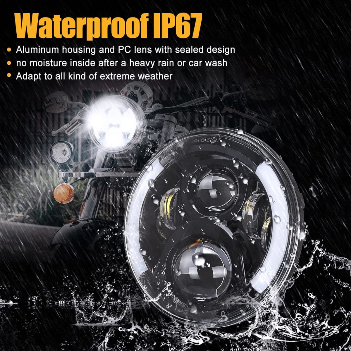 SUPAREE 7 Inch LED Motorcycle Headlight with Turn Signal Fit for Touring thumbnail 5