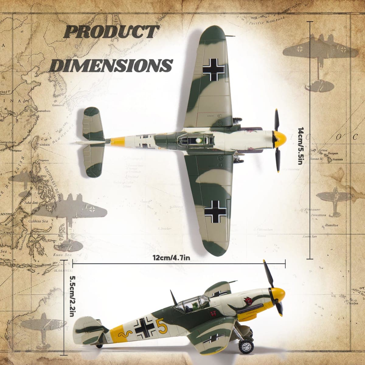 Udnorbay 1/72 Scale Restored WWII German Germany 1942 Messerschmitt BF 109F-4 Finished Model Military Aircraft Model thumbnail 2