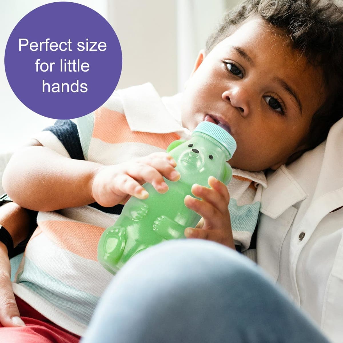 Mootikar Honey Bear Straw Cups for Babies 1 pack, 8oz straw bear cup with improved safety lid design, honeybear baby cup straw, Leak-Proof & Food-Grade & BPA Free (AQUA) thumbnail 3