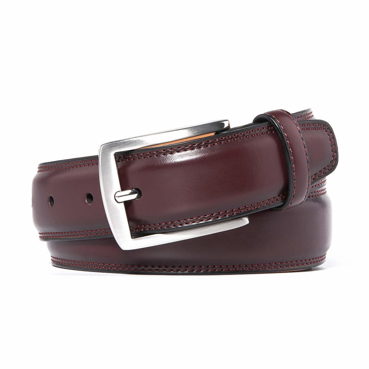 Fabio Valenti Genuine Leather Dress Belts For Men - Mens Belt For Suits, Jeans, Uniform With Single Prong Buckle, Wine Red, 42（waist 40-41） thumbnail 2