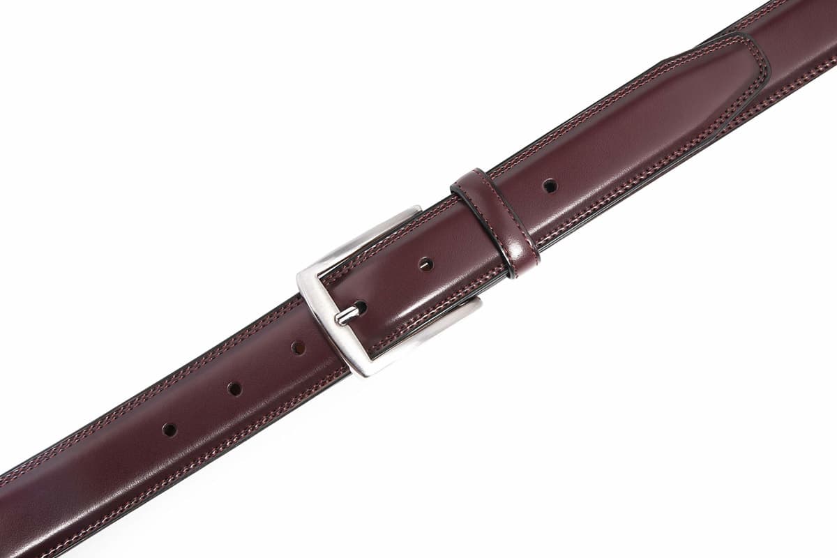Fabio Valenti Genuine Leather Dress Belts For Men - Mens Belt For Suits, Jeans, Uniform With Single Prong Buckle, Wine Red, 42（waist 40-41） thumbnail 3