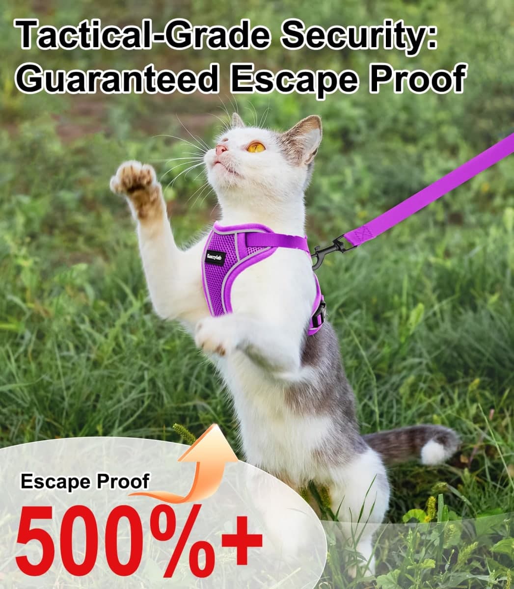 Cat Harness and Leash for Walking Escape Proof Soft Adjustable Cat Leash thumbnail 3