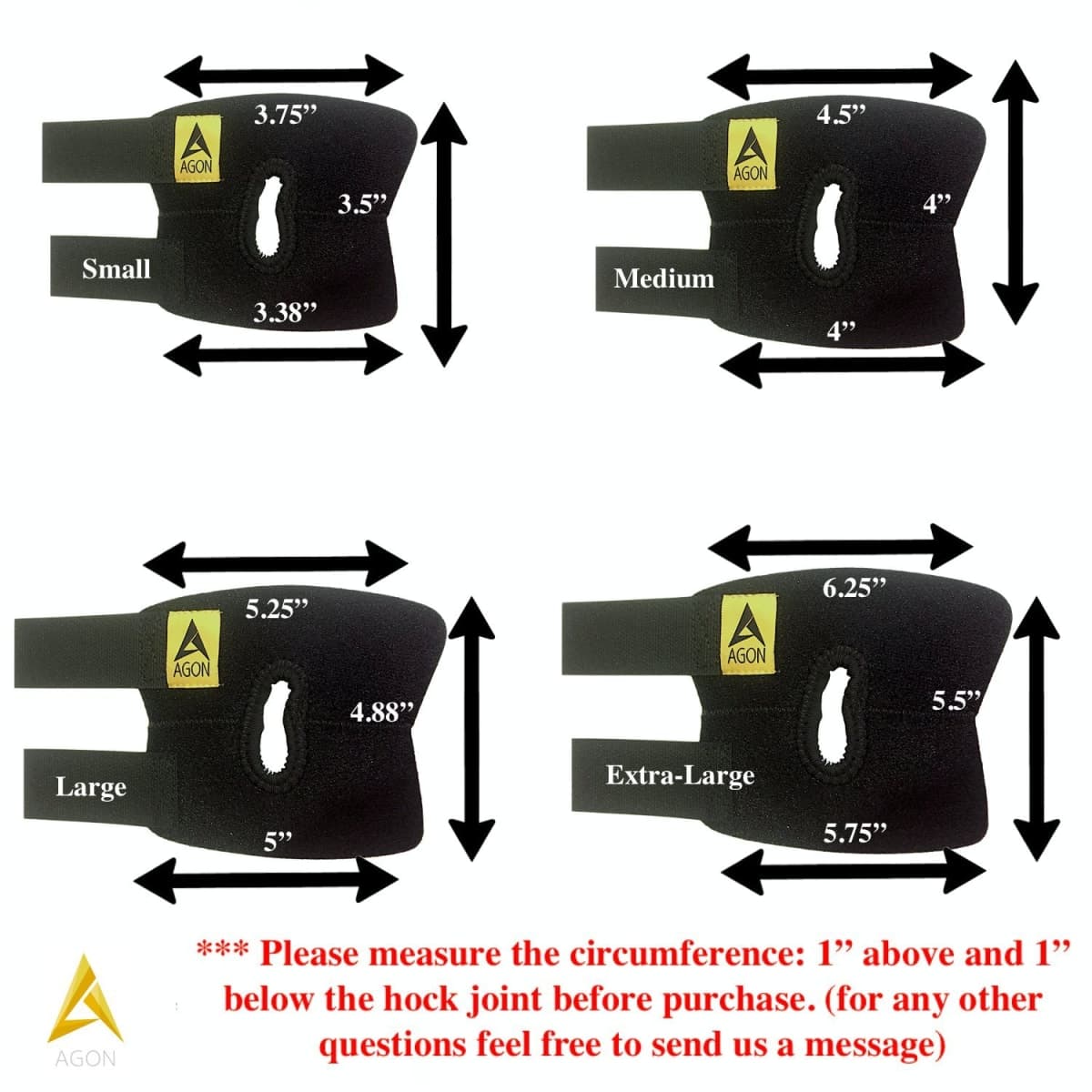 Agon Dog Canine Rear Hock Joint Brace Compression Wrap with Straps Dog for Back Leg Protects Wounds. Heals Prevents Injuries and Sprains Helps with Loss of Stability Caused by Arthritis (Small) thumbnail 5
