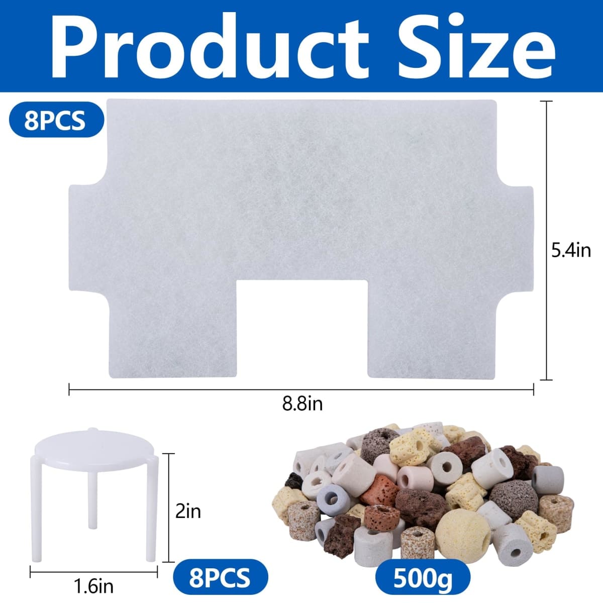 Adnee 17 Pcs Pond Waterfall Spillway Filter Media, No Spillway Included thumbnail 2