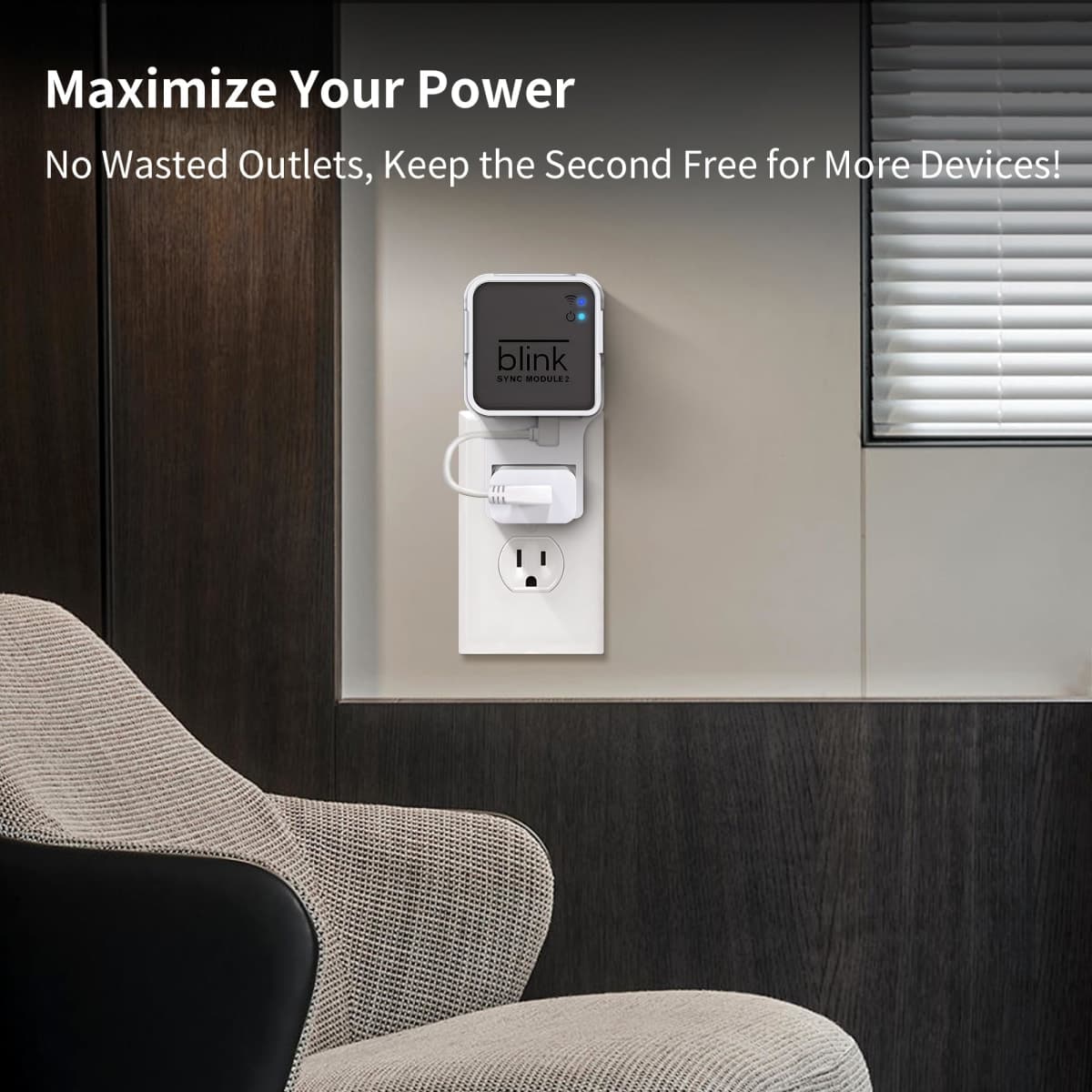 256GB USB Flash Drive & Outlet Mount for Blink Sync Module 2 with Short Cable - Space-Saving - No Wire Clutter - Easy Move Mount for Blink Outdoor/Indoor Security Cameras (BSM-02) thumbnail 4