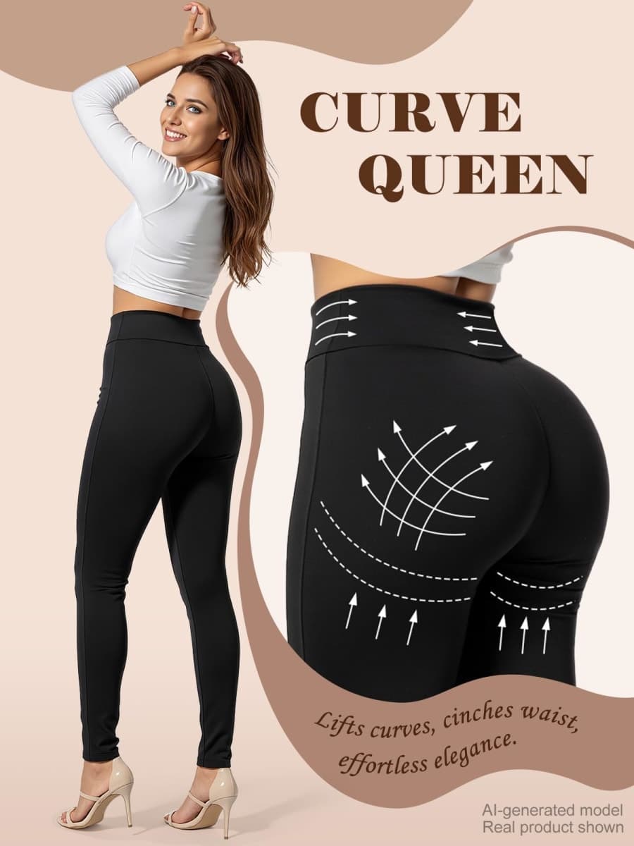 Pants for Women, Comfort Stretch Skinny Slim Dress Pants, Skinny High Waist Pull on Pants with Pockets, Black, 10 thumbnail 2