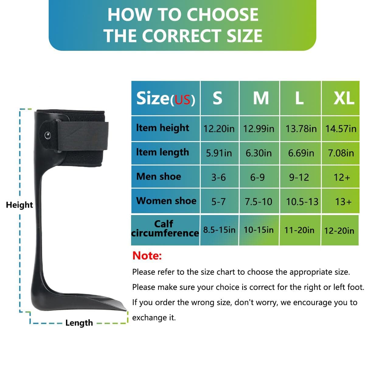 Komzer AFO Drop Foot Brace for Men Women Ultra Thin Half Palm Ankle Stabilizer Daily Ambulation Walk Auxiliary Footwear Inserts for Stroke Hemiplegia, S-Left thumbnail 4