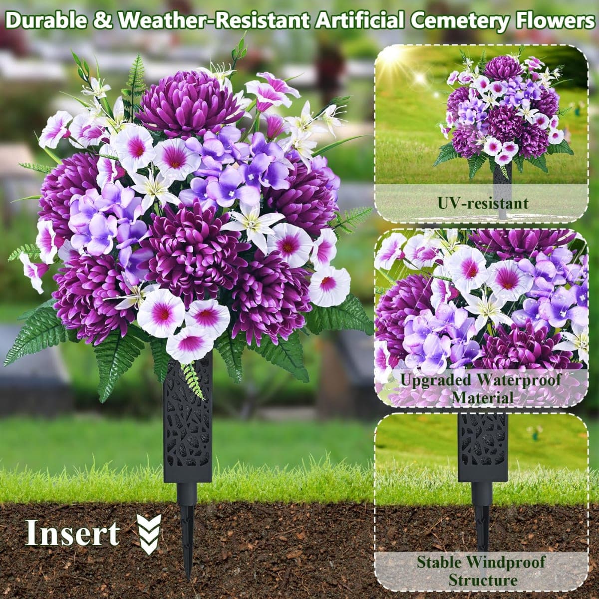 Dolicer Cemetery Flowers (Purple) thumbnail 3