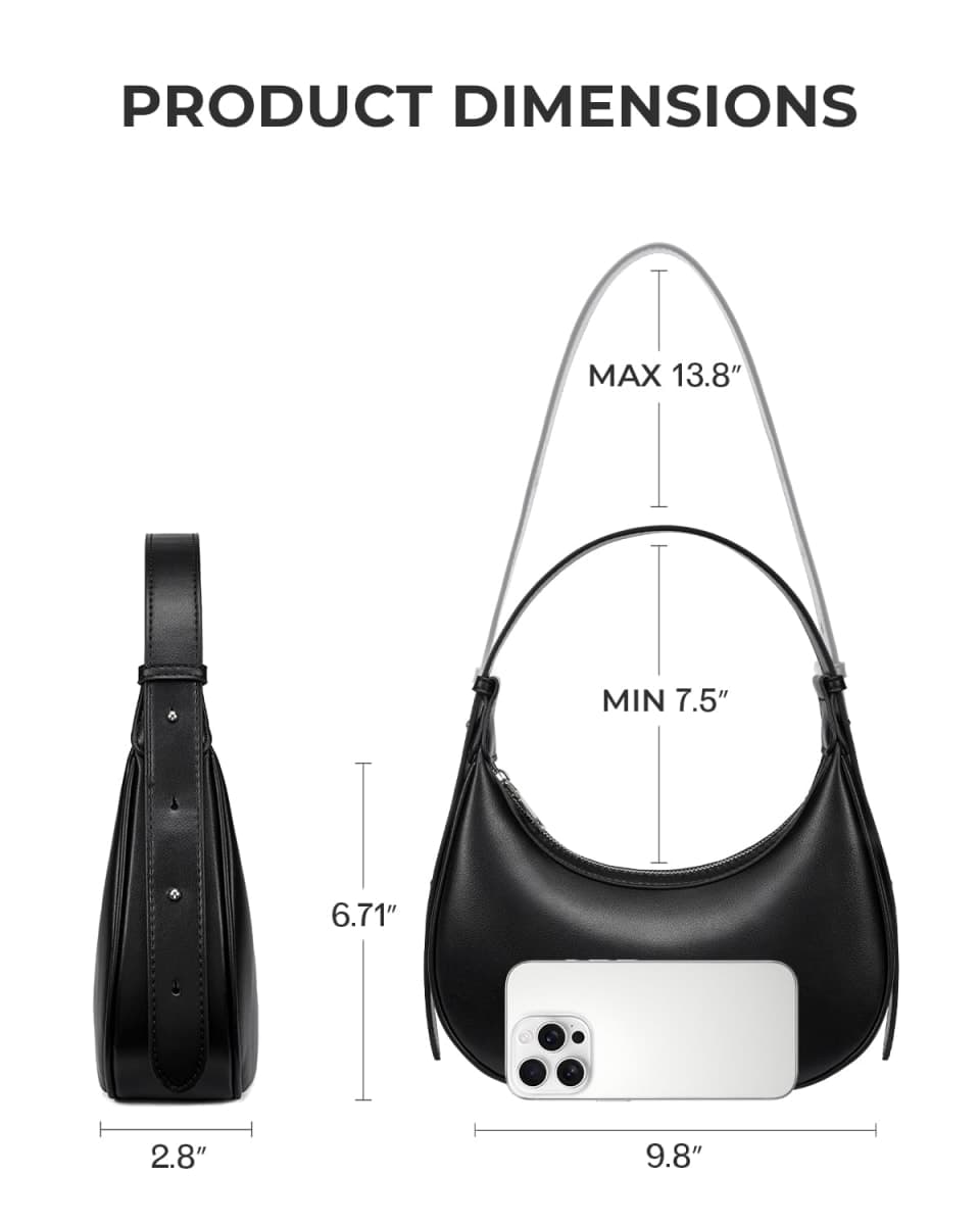CHOLISS Shoulder Bag for Women RFID Vegan Leather Crescent Hobo Bag Clutch Underarm Purse Top-Handle Travel Handbags, Black thumbnail 5
