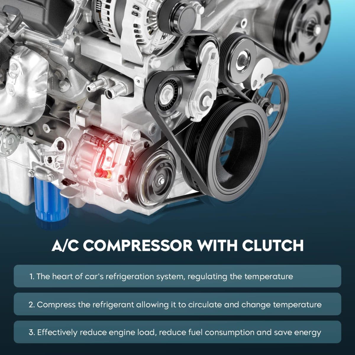 TadaMark A/C Air Conditioner Compressor With Clutch Compatible With Kia Sportage 2.0L 2.4L 2011-2016, for Hyundai Tucson 2.4L 2010-2015, for Tucson 2.0L 2011-2013 thumbnail 5