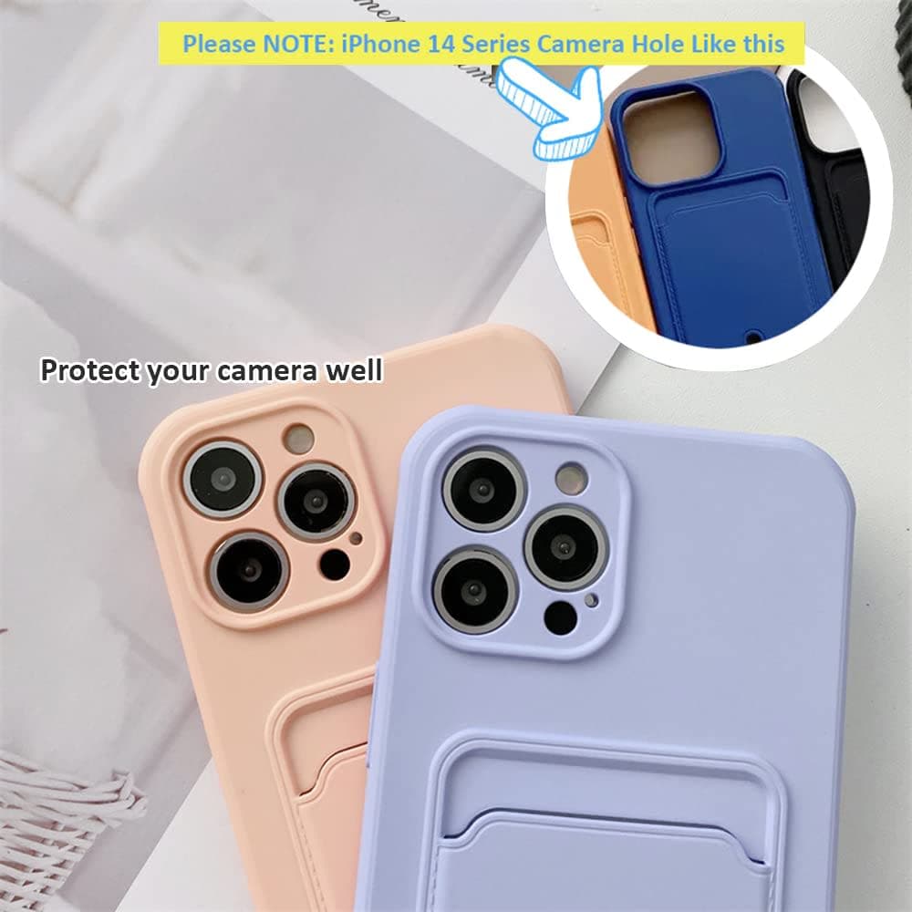JIATAY for iPhone 11 Phone Case with Card Holder [Slim + Protective] Silicone Phone Case iPhone 11 Wallet Case for Women Men (Purple Blue) thumbnail 3