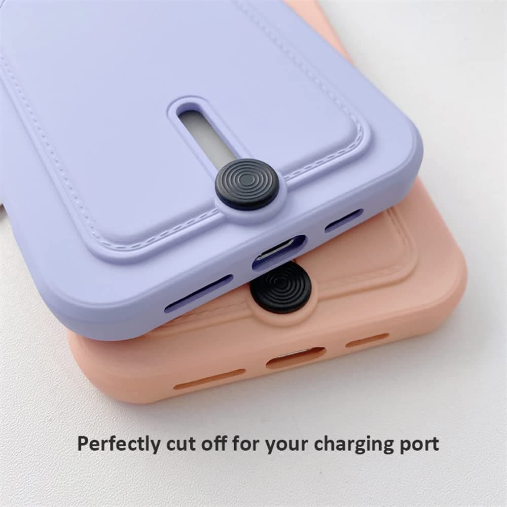 JIATAY for iPhone 11 Phone Case with Card Holder [Slim + Protective] Silicone Phone Case iPhone 11 Wallet Case for Women Men (Purple Blue) thumbnail 5