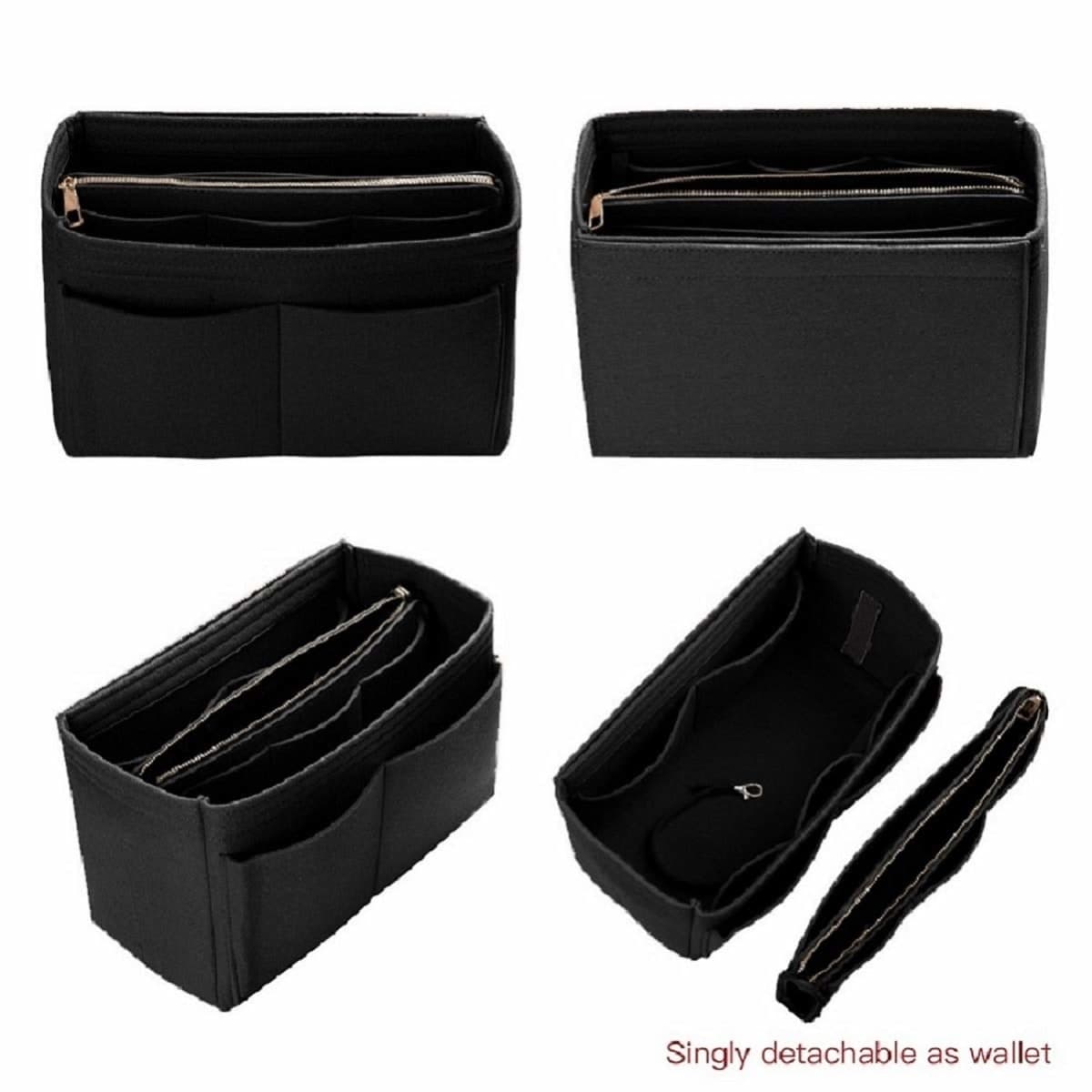 Purse Organizer Insert, Felt Bag organizer with zipper, Handbag & Tote Shaper thumbnail 3