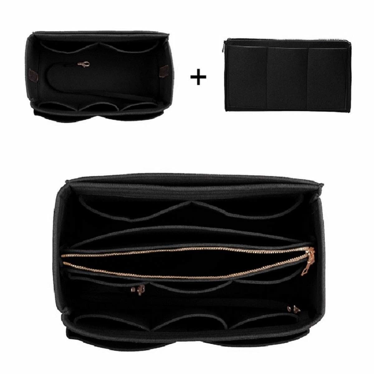 Purse Organizer Insert, Felt Bag organizer with zipper, Handbag & Tote Shaper thumbnail 5