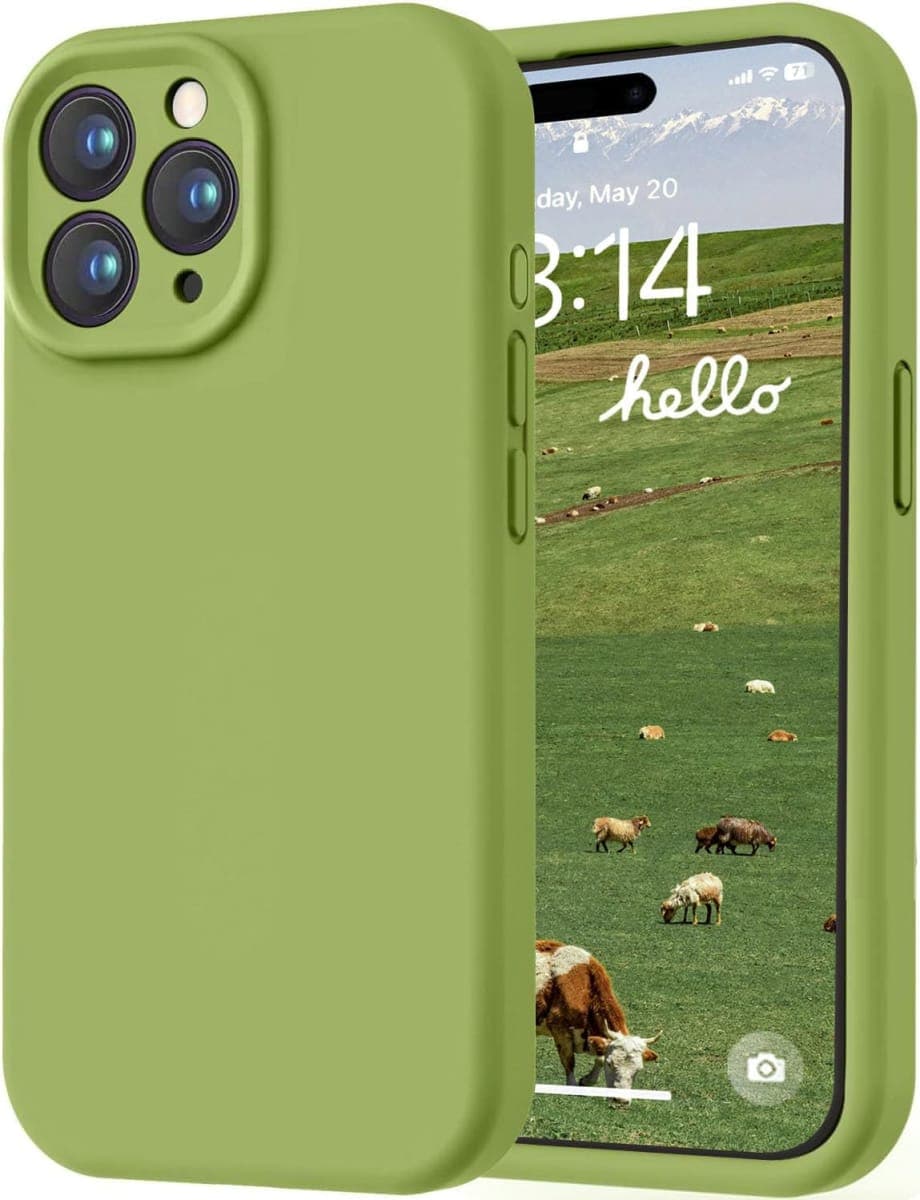 LOVE 3000 Designed for iPhone 15 Pro Max Case, Premium Silicone with [Soft Anti-Scratch Microfiber Lining] Shockproof Protective Phone Case for Men Women Girls 6.7", Cedar Green — image 1