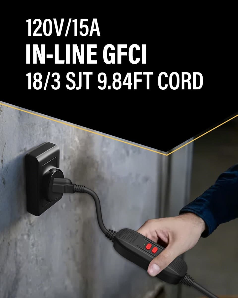 ConnecRCD 10FT Inline GFCI Replacement Cord with Bare Wire Ends thumbnail 3