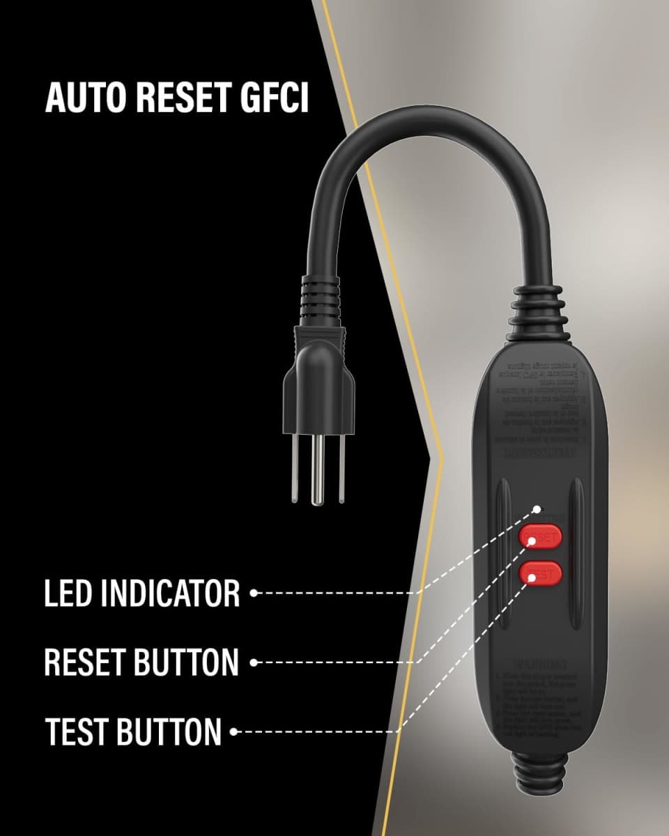 ConnecRCD 10FT Inline GFCI Replacement Cord with Bare Wire Ends thumbnail 4