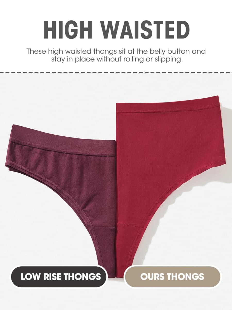 sosusu Seamless Underwear for Women Cotton Thongs High Waisted Soft Breathable No Show Panties Invisible Stretch 6 Pack, A-6 Color Packs, Medium thumbnail 3
