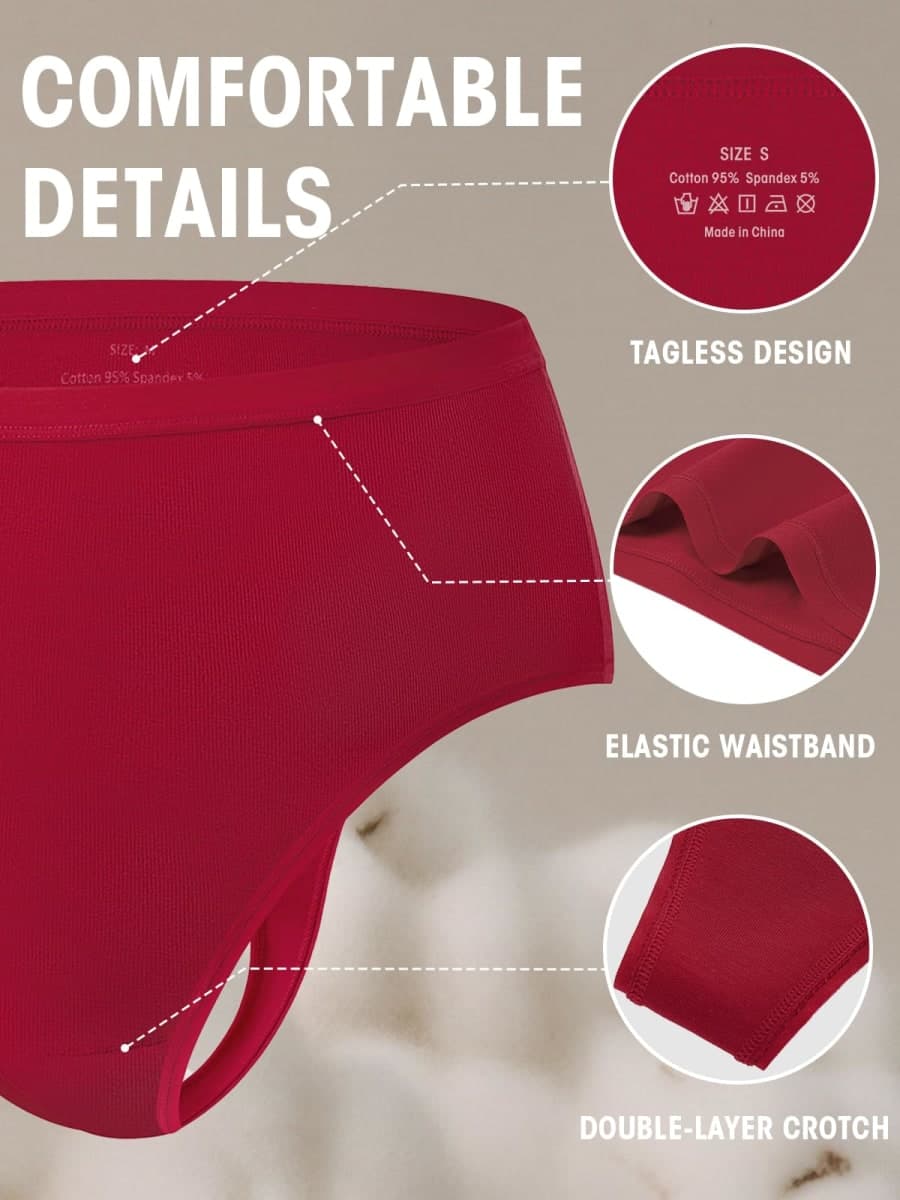 sosusu Seamless Underwear for Women Cotton Thongs High Waisted Soft Breathable No Show Panties Invisible Stretch 6 Pack, A-6 Color Packs, Medium thumbnail 5