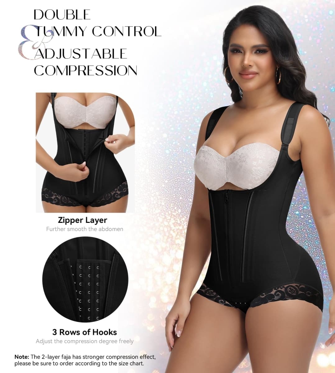 SHAPSHE Fajas Colombianas Body Shaper Stage 1/2/3 Curvy Shapewear Postpartum Compression Garment Waist Trainer for Women, Black, Large thumbnail 2