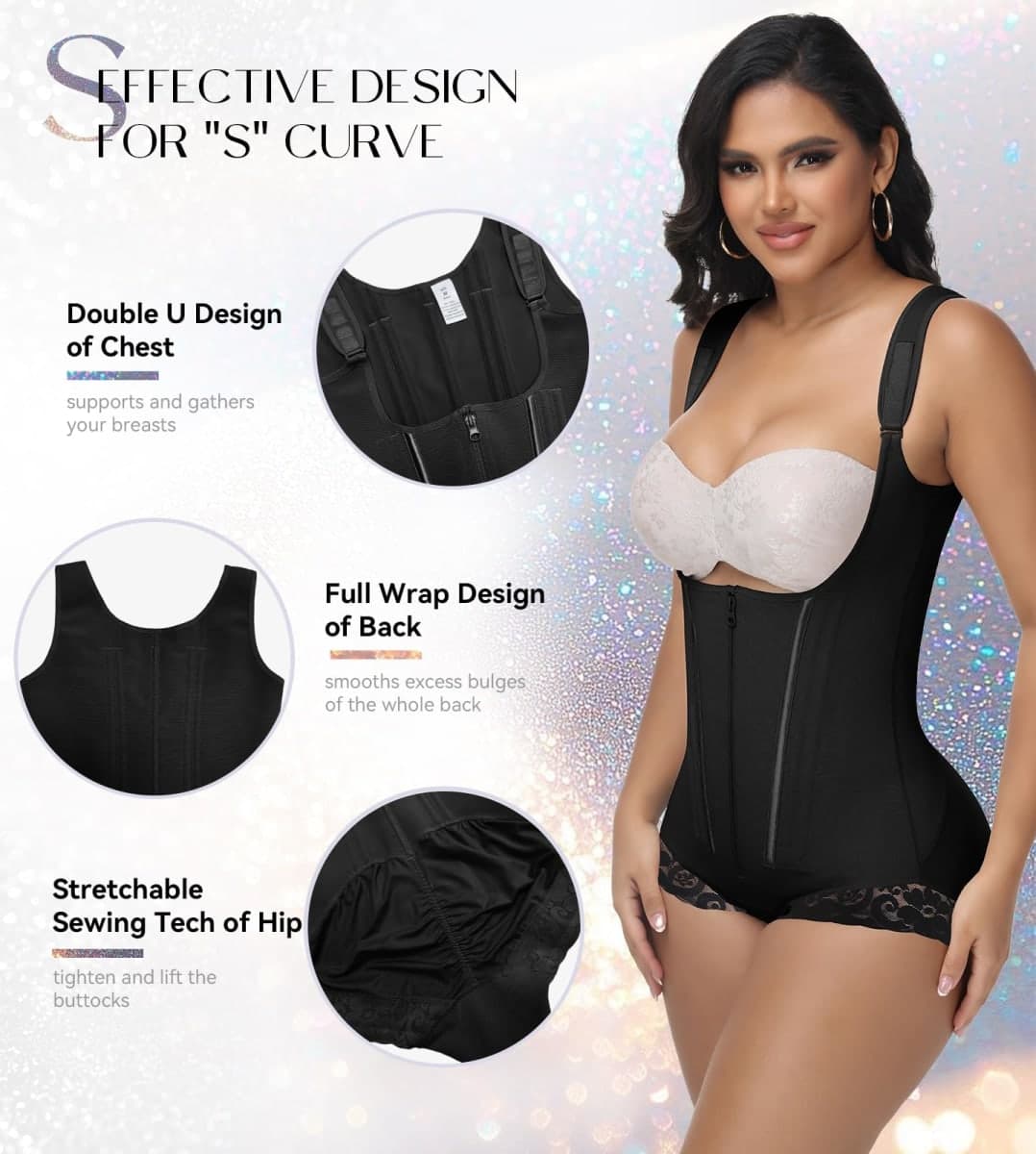 SHAPSHE Fajas Colombianas Body Shaper Stage 1/2/3 Curvy Shapewear Postpartum Compression Garment Waist Trainer for Women, Black, Large thumbnail 4