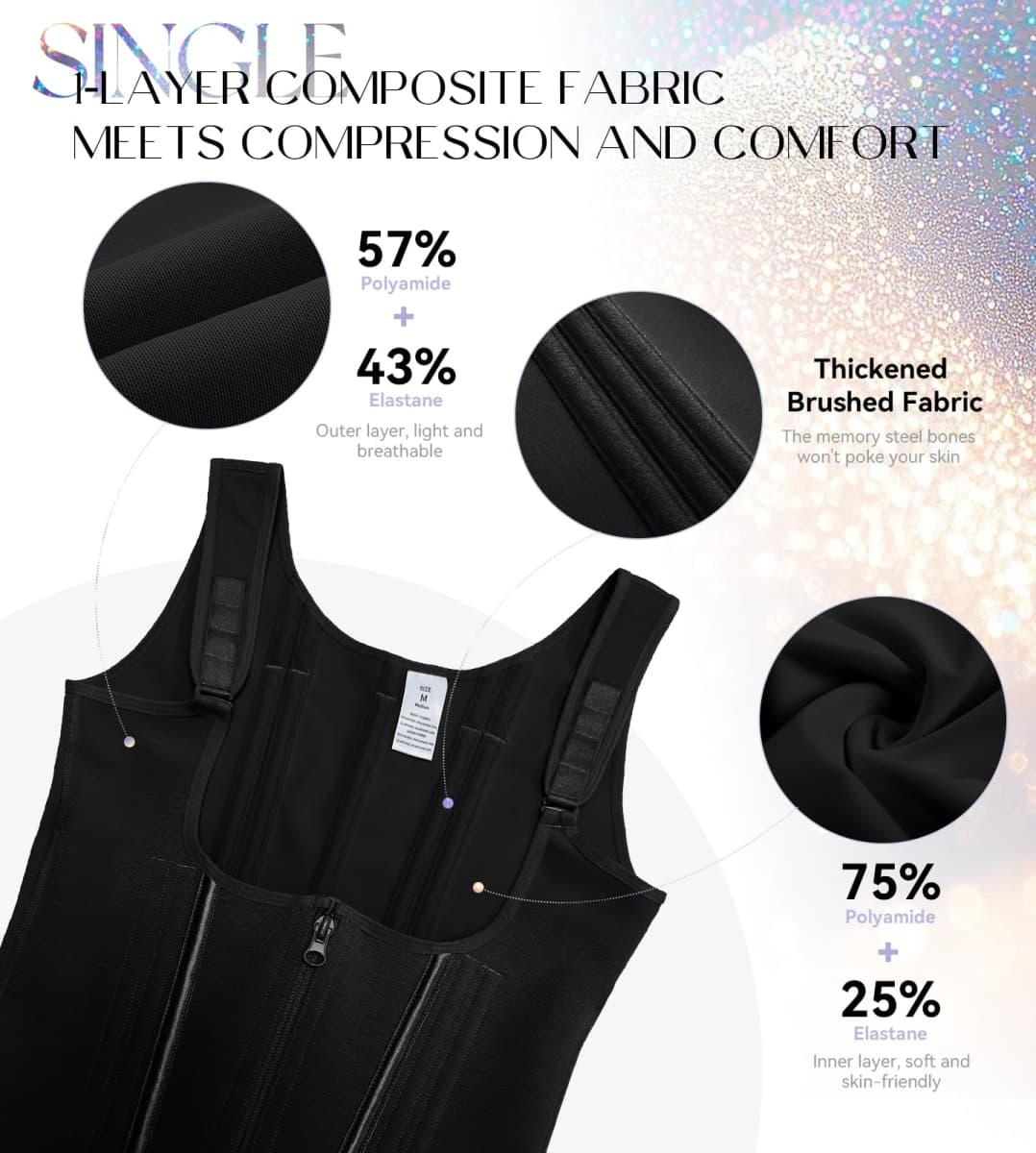 SHAPSHE Fajas Colombianas Body Shaper Stage 1/2/3 Curvy Shapewear Postpartum Compression Garment Waist Trainer for Women, Black, Large thumbnail 5