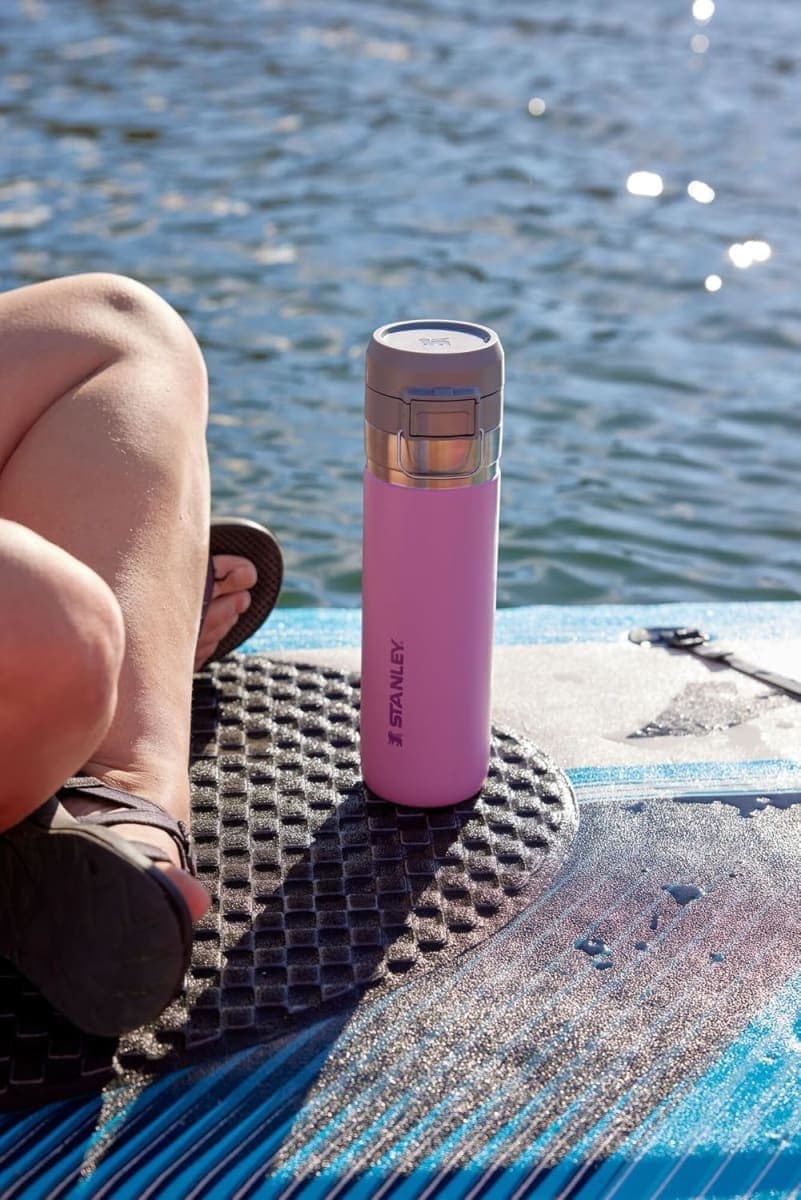 Stanley Quick Flip GO Water Bottle 24 oz | Push Button Lid | Leakproof and Packable for Travel and Sports | Insulated Stainless Steel | BPA-Free | Mist thumbnail 5