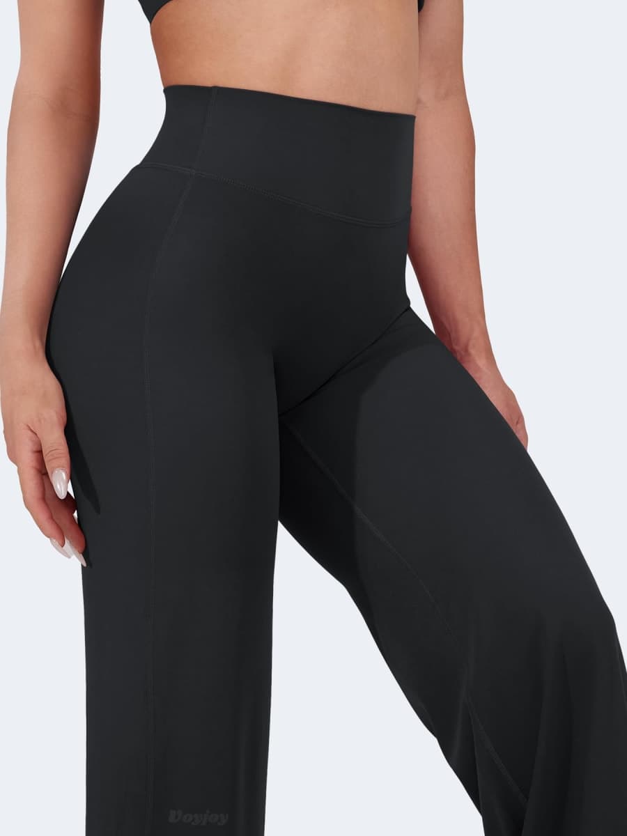 VOYJOY Straight Leggings Bottoms Womens Wide Leg 29"/ 31.5"/33"/35" Pants thumbnail 2