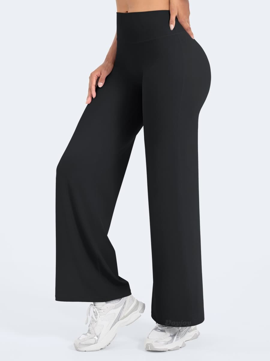 VOYJOY Straight Leggings Bottoms Womens Wide Leg 29"/ 31.5"/33"/35" Pants thumbnail 4