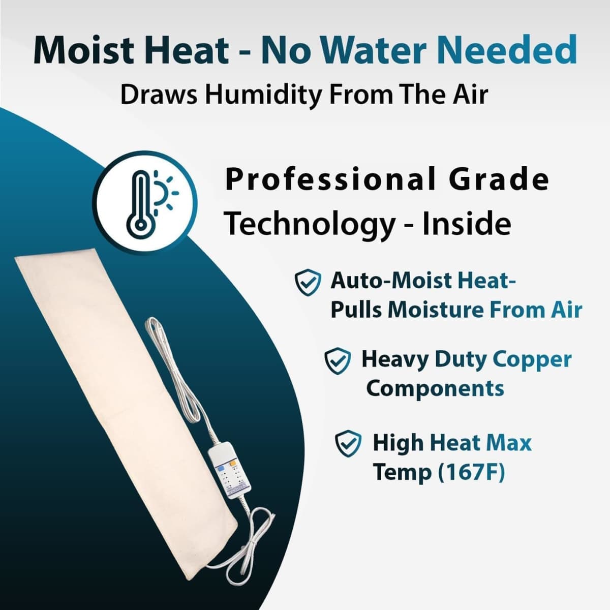 Thermotech Moist Heating Pad, Digital Timer, Medium 18 x 14 in thumbnail 2