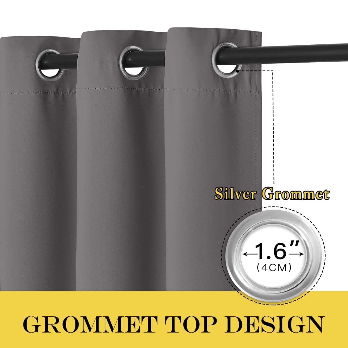 NICETOWN Vertical Blinds for Sliding Door - Living Room Wide Curtain Thermal Insulated Blackout Curtain Rideaux for Home Decor (1 Panel, 100 by 84 Inches, Gray) thumbnail 3