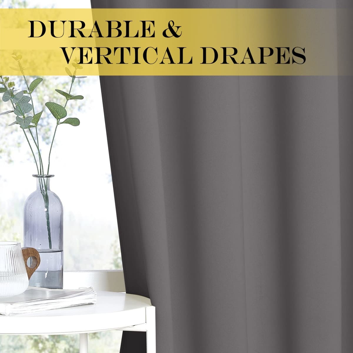 NICETOWN Vertical Blinds for Sliding Door - Living Room Wide Curtain Thermal Insulated Blackout Curtain Rideaux for Home Decor (1 Panel, 100 by 84 Inches, Gray) thumbnail 5
