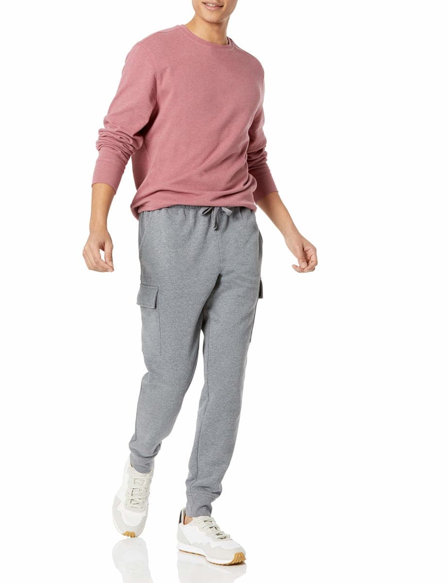 Amazon Essentials Men's Cargo Fleece Jogger Sweatpant, Light Grey Heather, X-Large thumbnail 4