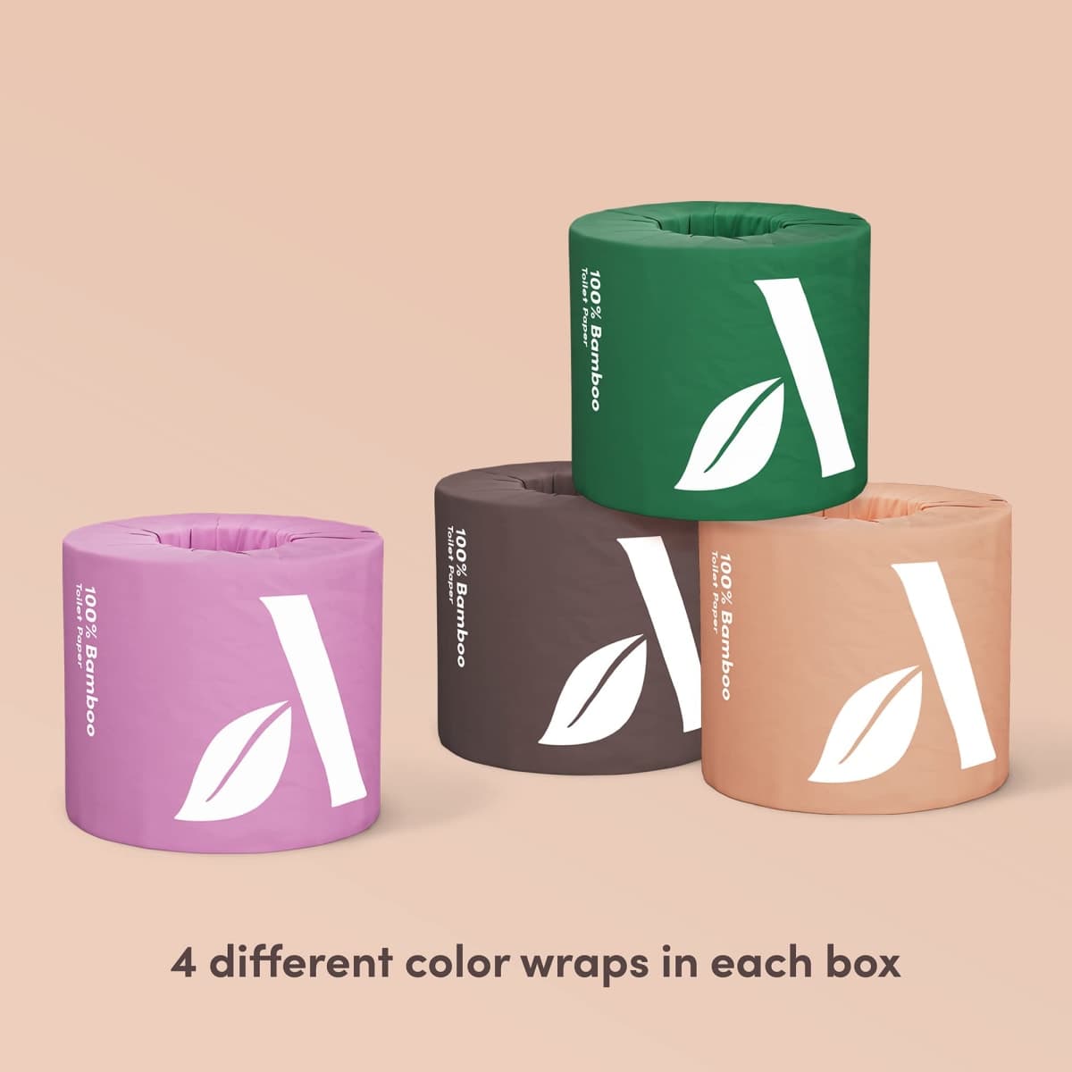 Amazon Aware Bamboo 3-Ply Toilet Paper, Unscented, 24 Rolls, FSC Certified, 350 Sheets, 8400 Count, Pack of 24, Plastic-Free thumbnail 4