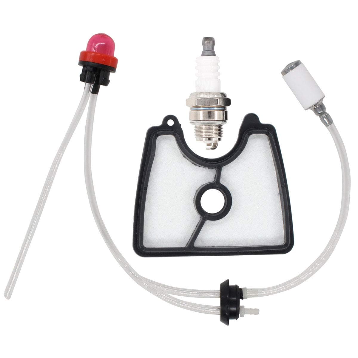 MOTOKU 581798001 Fuel Line Filter Grommet Primer Bulb kit Spark Plug for Husqvarna 125B 125BX 125BVX Handheld Leaf Blower — image 1