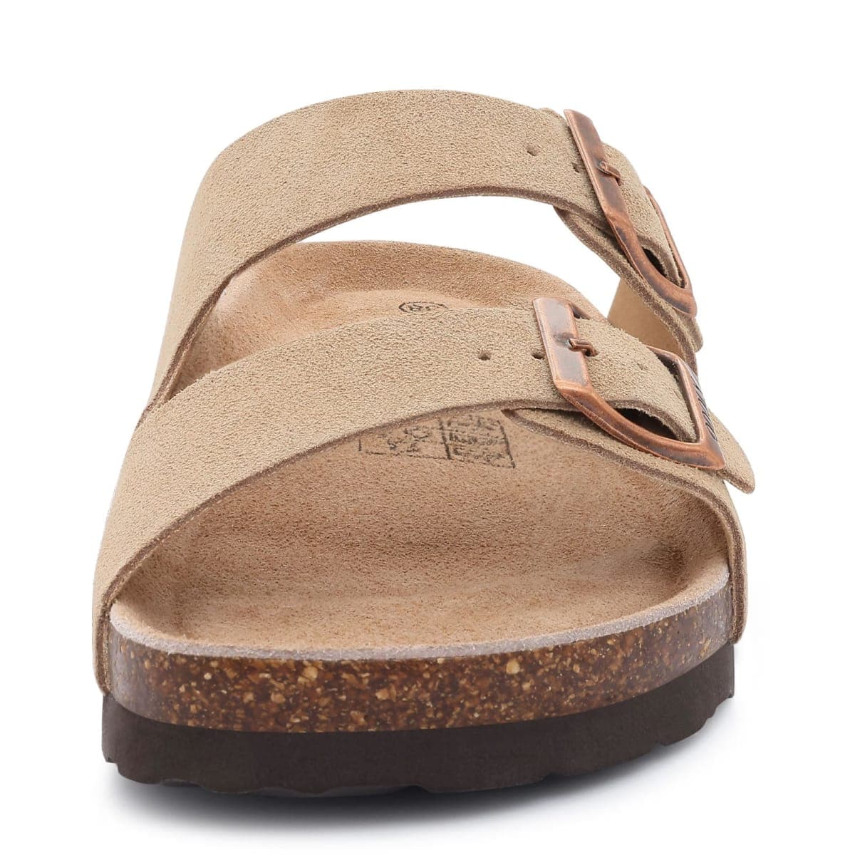 ODOLY Unisex Cork Footbed Slide Sandal, Arch Support Summer Outdoor Sandals with Adjustable Buckle for Women and Men, Taupe Suede 41 (10 Women/8.5 Men) thumbnail 4