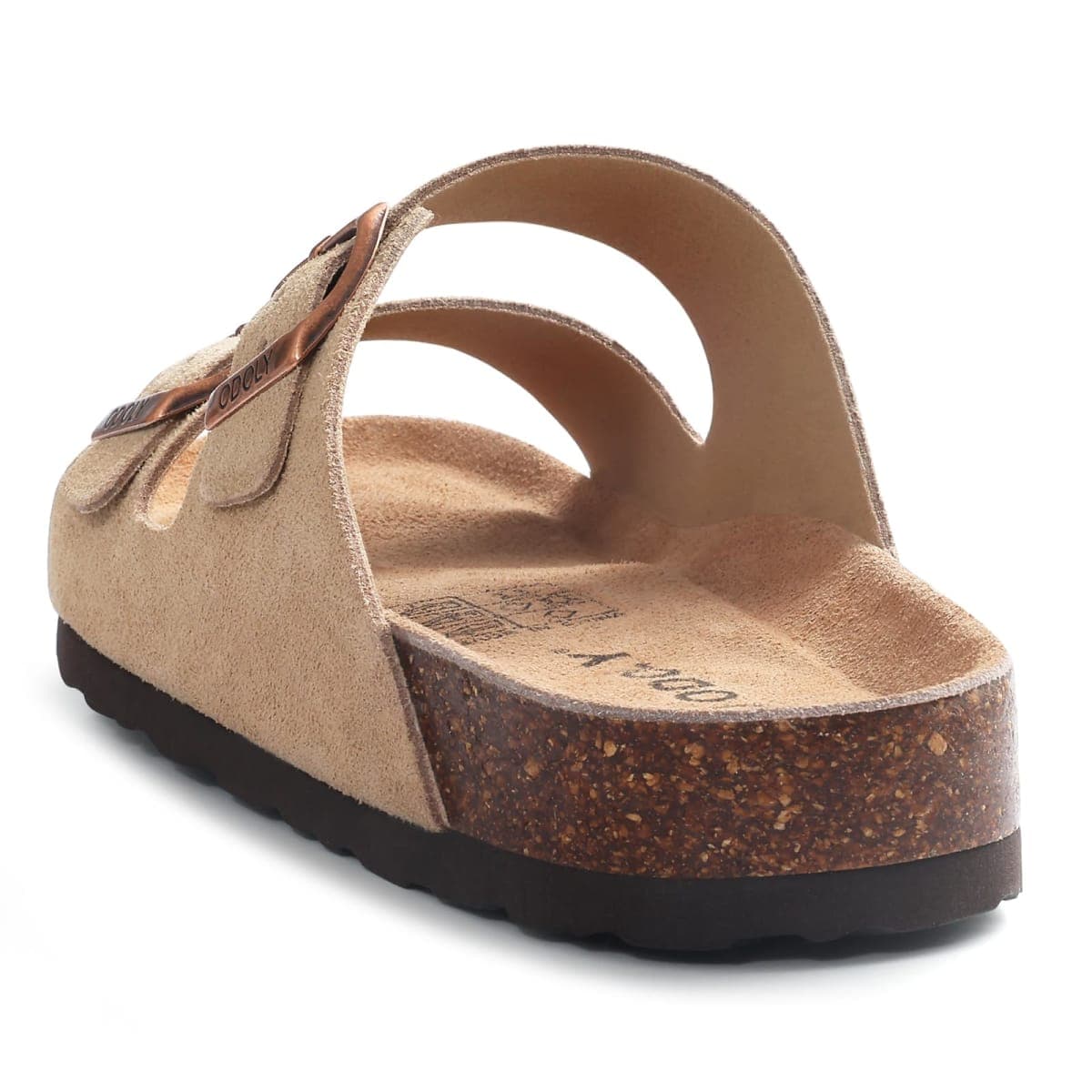ODOLY Unisex Cork Footbed Slide Sandal, Arch Support Summer Outdoor Sandals with Adjustable Buckle for Women and Men, Taupe Suede 41 (10 Women/8.5 Men) thumbnail 5