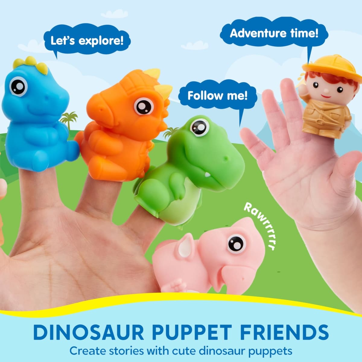 Play-Act Learning Toy for Toddlers 1 2 3 Years Old, Counting, Matching & Sorting Montessori Learning Dinosaur Train Including 9 Dinosaurs, Easter Basket Stuffers Birthday Gift for Baby Boys Girls thumbnail 5