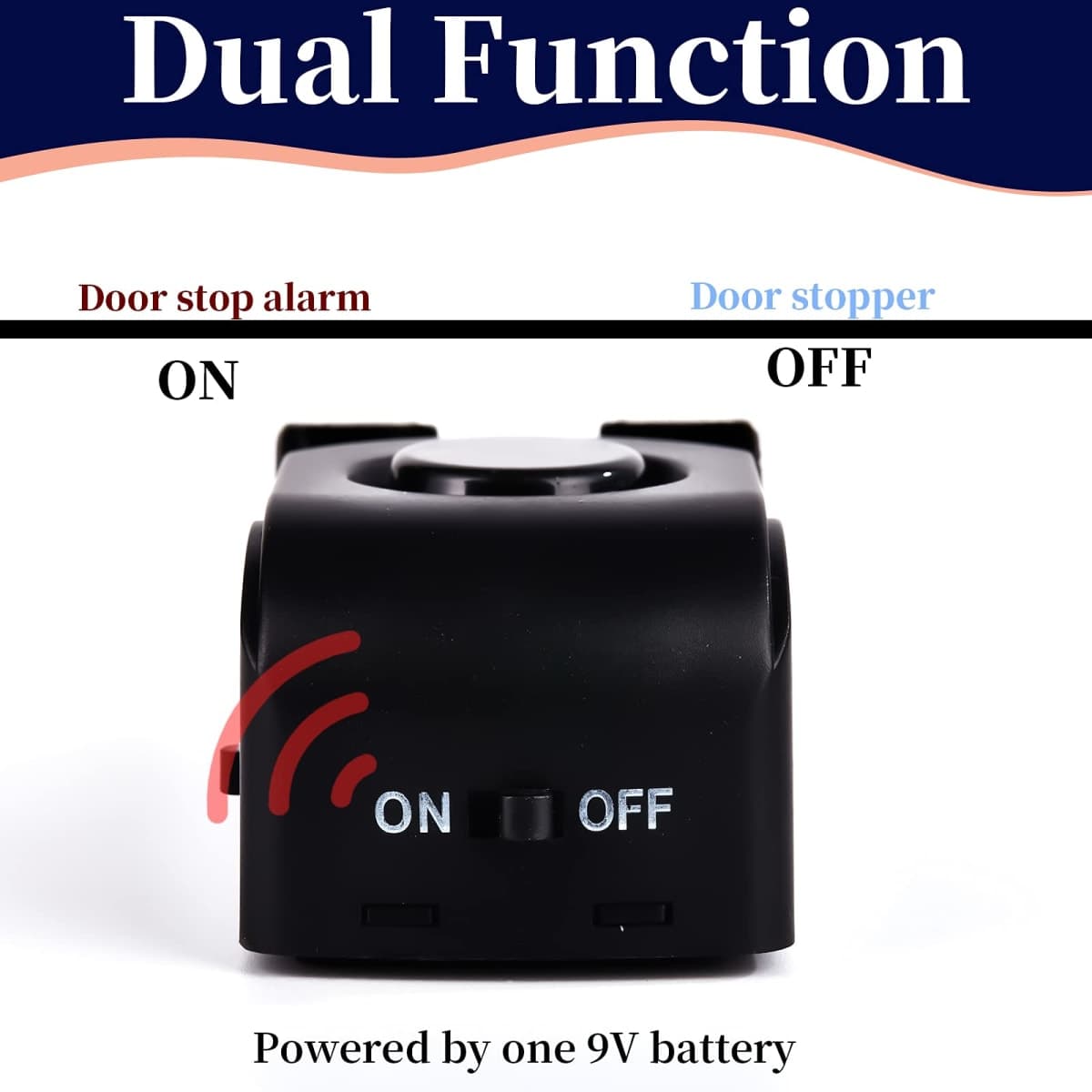 Door Stop Alarm, Door Stopper with 120DB Security Alarm, Floor Wedge Doorstop for Travel Apartment Home House (Pack of 2) thumbnail 3