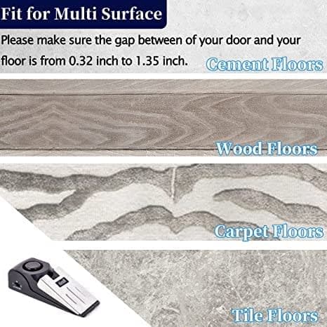 Door Stop Alarm, Door Stopper with 120DB Security Alarm, Floor Wedge Doorstop for Travel Apartment Home House (Pack of 2) thumbnail 5